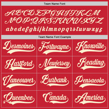 Load image into Gallery viewer, Custom Red Cream Hockey Jersey