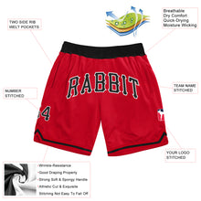 Load image into Gallery viewer, Custom Red Black-White Authentic Throwback Basketball Shorts