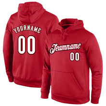 Load image into Gallery viewer, Custom Stitched Red White-Black Sports Pullover Sweatshirt Hoodie