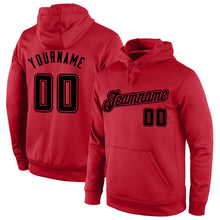 Load image into Gallery viewer, Custom Stitched Red Black-Red Sports Pullover Sweatshirt Hoodie