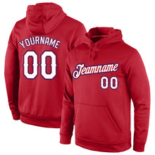 Load image into Gallery viewer, Custom Stitched Red White-Royal Sports Pullover Sweatshirt Hoodie