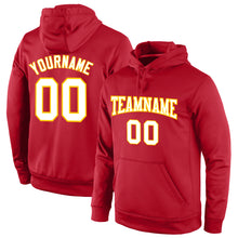 Load image into Gallery viewer, Custom Stitched Red White-Gold Sports Pullover Sweatshirt Hoodie