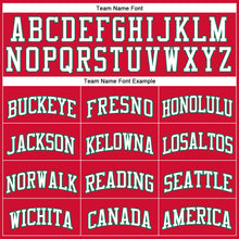 Load image into Gallery viewer, Custom Red White-Kelly Green Authentic Throwback Basketball Jersey