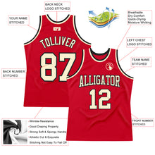 Load image into Gallery viewer, Custom Red Cream-Black Authentic Throwback Basketball Jersey