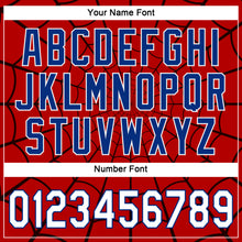 Load image into Gallery viewer, Custom Red White-Royal 3D Pattern Design Spider Web Authentic Baseball Jersey