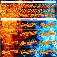 Load image into Gallery viewer, Custom Red Gold 3D Pattern Design Flame Authentic Baseball Jersey