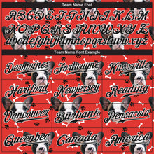 Load image into Gallery viewer, Custom Red Black-White 3D Pattern Design Dogs Authentic Baseball Jersey