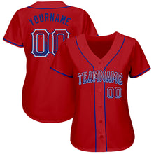 Load image into Gallery viewer, Custom Red Royal-White Authentic Drift Fashion Baseball Jersey