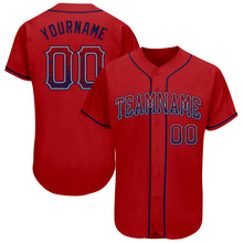 Load image into Gallery viewer, Custom Red Navy-Gray Authentic Drift Fashion Baseball Jersey