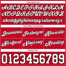 Load image into Gallery viewer, Custom Red White Pinstripe White-Black Authentic Basketball Shorts