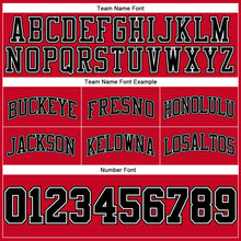 Load image into Gallery viewer, Custom Red White Pinstripe Black-White Authentic Basketball Shorts