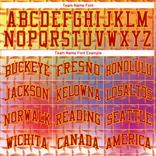 Load image into Gallery viewer, Custom Red Red-Gold 3D Pattern Design Authentic Baseball Jersey