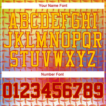 Load image into Gallery viewer, Custom Red Red-Gold 3D Pattern Design Authentic Baseball Jersey