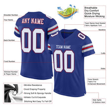 Load image into Gallery viewer, Custom Royal White-Red Mesh Authentic Football Jersey