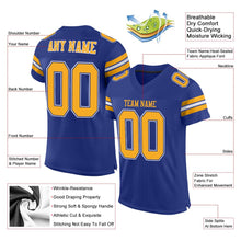 Load image into Gallery viewer, Custom Royal Gold-White Mesh Authentic Football Jersey