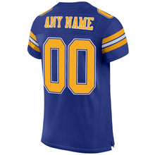 Load image into Gallery viewer, Custom Royal Gold-White Mesh Authentic Football Jersey