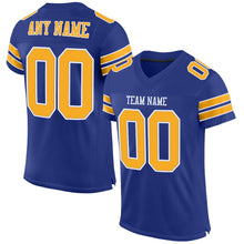 Load image into Gallery viewer, Custom Royal Gold-White Mesh Authentic Football Jersey