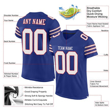 Load image into Gallery viewer, Custom Royal White-Red Mesh Authentic Football Jersey