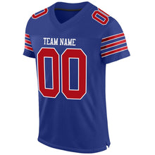Load image into Gallery viewer, Custom Royal Red-White Mesh Authentic Football Jersey