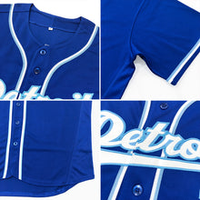 Load image into Gallery viewer, Custom Royal White-Light Blue Authentic Baseball Jersey