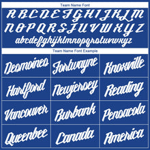 Load image into Gallery viewer, Custom Royal White Round Neck Suit Basketball Jersey