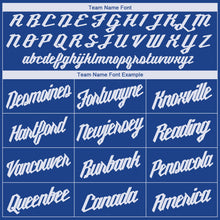 Load image into Gallery viewer, Custom Royal White Round Neck Basketball Jersey