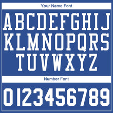 Load image into Gallery viewer, Custom Royal White Round Neck Suit Basketball Jersey