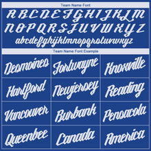 Load image into Gallery viewer, Custom Royal White V-Neck Basketball Jersey