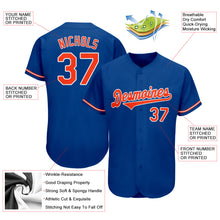 Load image into Gallery viewer, Custom Royal Orange-White Authentic Baseball Jersey