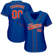 Load image into Gallery viewer, Custom Royal Orange-White Authentic Baseball Jersey