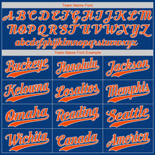 Load image into Gallery viewer, Custom Royal Orange-White Authentic Baseball Jersey