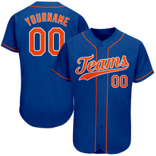 Load image into Gallery viewer, Custom Royal Orange-White Authentic Baseball Jersey