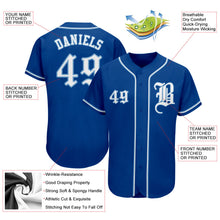 Load image into Gallery viewer, Custom Royal White-Light Blue Authentic Baseball Jersey