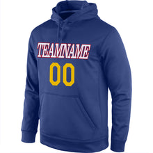 Load image into Gallery viewer, Custom Stitched Royal Gold-Red Sports Pullover Sweatshirt Hoodie
