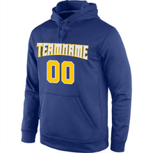 Load image into Gallery viewer, Custom Stitched Royal Gold-White Sports Pullover Sweatshirt Hoodie