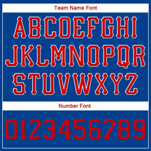 Load image into Gallery viewer, Custom Royal Red-White Stitched Adjustable Snapback Hat