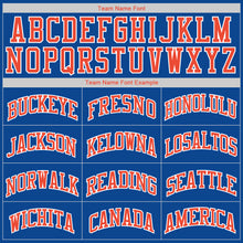 Load image into Gallery viewer, Custom Royal Orange-White Authentic Throwback Rib-Knit Baseball Jersey Shirt