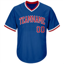 Load image into Gallery viewer, Custom Royal Red-White Authentic Throwback Rib-Knit Baseball Jersey Shirt
