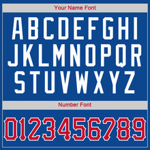 Load image into Gallery viewer, Custom Royal Red-White Authentic Throwback Rib-Knit Baseball Jersey Shirt