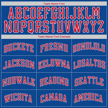 Load image into Gallery viewer, Custom Royal Red-White Authentic Throwback Rib-Knit Baseball Jersey Shirt