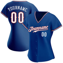 Load image into Gallery viewer, Custom Royal White-Red Authentic Baseball Jersey
