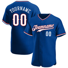 Load image into Gallery viewer, Custom Royal White-Red Authentic Baseball Jersey