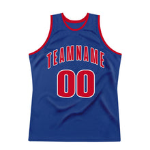 Load image into Gallery viewer, Custom Royal Red-White Authentic Throwback Basketball Jersey