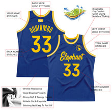 Load image into Gallery viewer, Custom Royal Gold-White Authentic Throwback Basketball Jersey