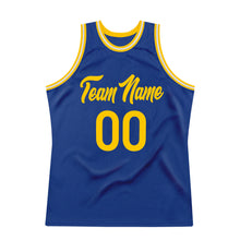 Load image into Gallery viewer, Custom Royal Gold-White Authentic Throwback Basketball Jersey