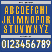 Load image into Gallery viewer, Custom Royal White-Gold Authentic Throwback Basketball Jersey