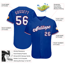 Load image into Gallery viewer, Custom Royal White-Red Authentic Baseball Jersey