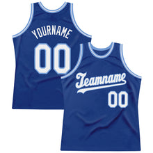 Load image into Gallery viewer, Custom Royal White-Light Blue Authentic Throwback Basketball Jersey