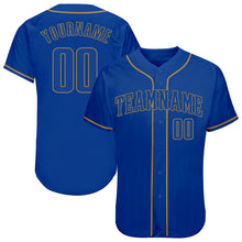 Load image into Gallery viewer, Custom Royal Royal-Old Gold Authentic Baseball Jersey