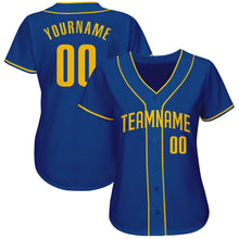 Load image into Gallery viewer, Custom Royal Gold Authentic Baseball Jersey